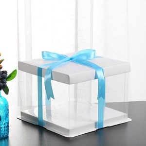 Custom High Quality Wholesale Prices of <b>Transparent</b> <b>Cake</b> <b>Box</b> With Ribbon - Product Image 4