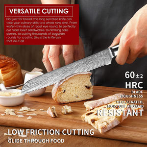 شيف دمشقي صلب عالي الجودة ، نصل مقاوم للصدأ بمقبض من الراتنج ، أدوات مطبخ بتخفيضات كبيرة - Product Image 5