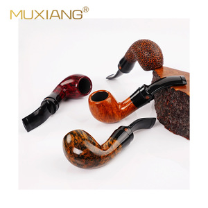 Muxiang Handmade Briarwood Smoking Pipe Bent Type With Acrylic Mouthpiece Custom Made For Tobacco Enthusiasts - Product Image 5