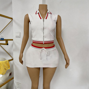 Nuevo Conjunto de Dos Piezas: Top Corto Ajustado con Cremallera y Pantalones Cortos con Cintura Ajustable, Personalizable con Logotipo, Tallas Grandes Disponibles - Product Image 6