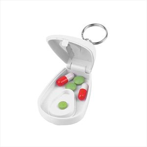 Plastic Mini Pill <b>Box</b> Keychain with Cutter Silk Screen Printing Logo Pill Case Travel Storage Advertising Gifts <b>Key</b> <b>Holders</b> - Product Image 3