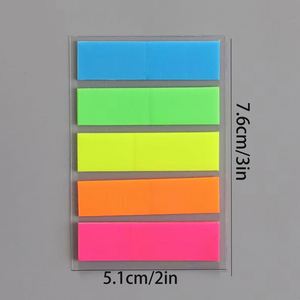 Juego de Etiquetas Autoadhesivas Personalizadas de 100 Hojas Fluorescentes Multicolores con Punta Plana en Forma de Flecha, Marcadores de Página Translúcidos - Product Image 2