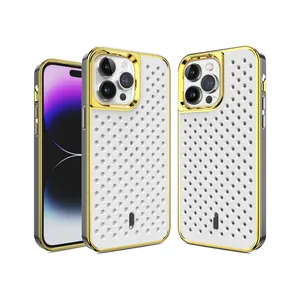 Electroplate Color Cooling Mobile Phone Case Bee Nest Shape Cell Phones Case Covers Design For Electronic Sport