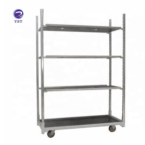 <span class=keywords><strong>Carrito</strong></span> de flores de acero con plataforma de contrachapado galvanizado para invernadero de almacenamiento de transporte - Product Image 1