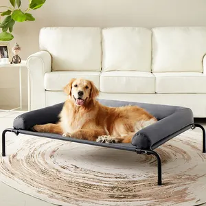 Summer Cooling Breathable Pets Dog Cot Elevated Dog Bed Luxury Raised Dog Bed with Removable Bolsters