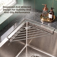 Étagère de rangement triangulaire de cuisine sur mesure en acier inoxydable 304, égouttoir multifonctionnel pour évier