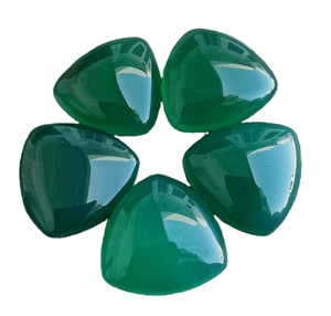 Ónix Verde Natural en Forma de Trillón, Cabujón Plano para Joyería, Anillos, Pulseras, Piedra de Nacimiento de Mayo para Hombres y Mujeres - Product Image 6