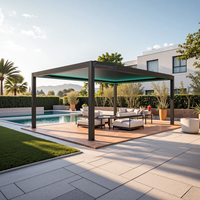 Pergola extérieure en aluminium Greenawn, toit à lamelles réglables, imperméable, motorisée, sur mesure pour jardin