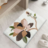 Tapis de salle de bain floral tapis tufté domestique tapis antidérapant pour porte de salle de bain