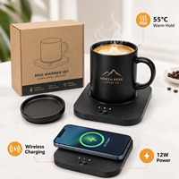 Ensemble chauffe-tasse personnalisé avec chargement USB, tasse en céramique, contrôle de la température, écologique, logo personnalisé, cadeau promotionnel pour les entreprises