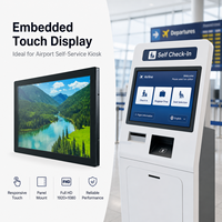 Máquina expendedora de billetes de autoservicio de 21.5 pulgadas con monitor táctil PCAP integrado, pantalla 4:3 Full HD, marco abierto delgado, para información en estaciones de tren.