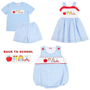 Boutique Kids Clothing Sleeveless Girl Dresses High Quality Spring Back To School Embroidery Custom Girl Dress