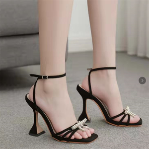 Fashion Apricot Tied Rhinestone High Heels Women High Heels for Women Sandals for Women - Product Image 3