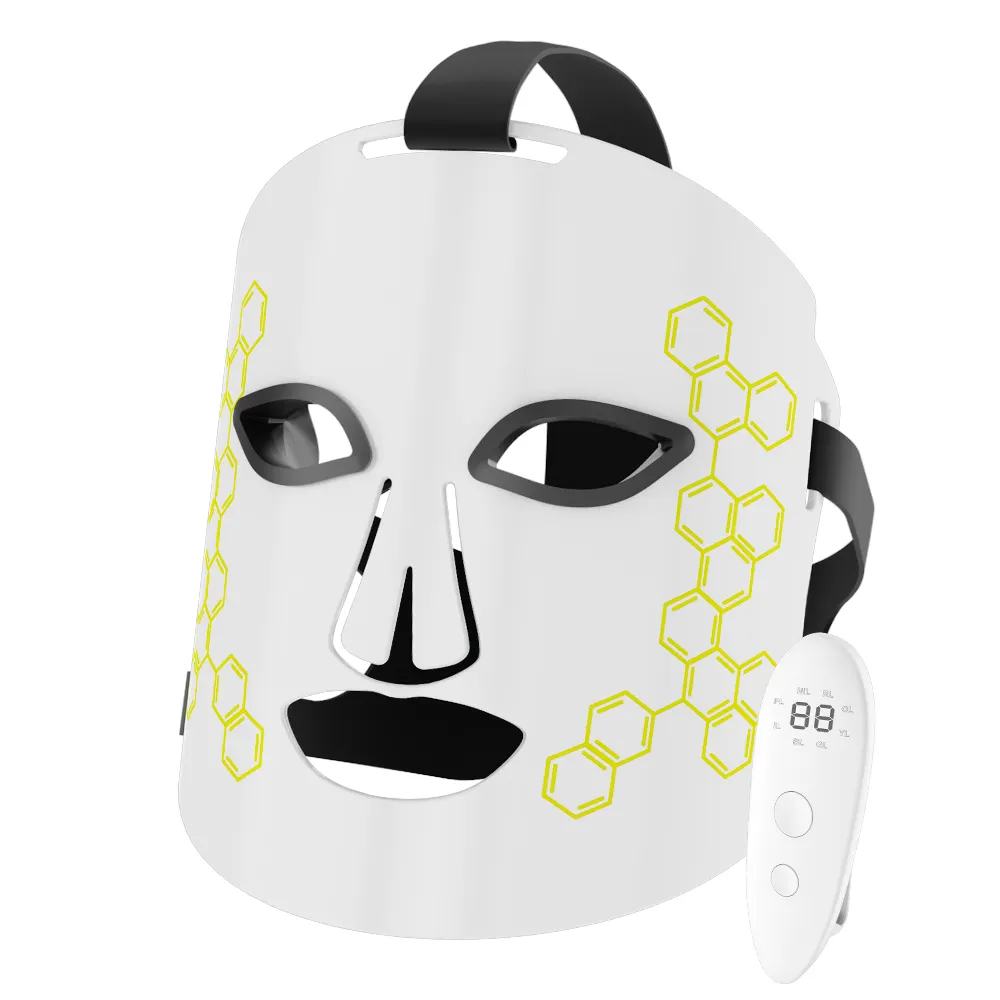 Máscara facial profissional sem fio de silicone NIR LED de 8 cores, máscara facial LED para terapia de fótons com luz infravermelha vermelha, máscara facial LED para cuidados com a pele, venda imperdível