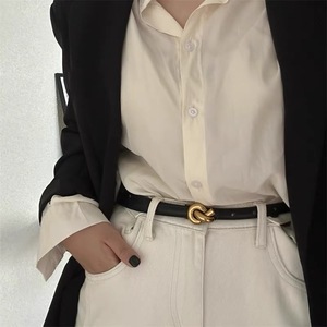 Vendita calda da donna <span class=keywords><strong>cintura</strong></span> Skinny pelle sintetica a buon mercato da donna nera <span class=keywords><strong>cintura</strong></span> sottile <span class=keywords><strong>per</strong></span> abiti pantaloni Jeans con fibbia in <span class=keywords><strong>oro</strong></span> Twist - Product Image 2