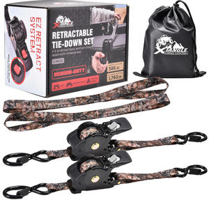 Correas de Amarre Autoenrollables de 1 Pulgada y 800 kg con Manivela de Una Mano y Mango Antideslizante para Seguridad de Remolques - Product Image 1