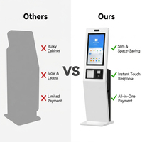 Bodenstehender Smart Hotel Check-in Kiosk Terminal mit Kamera Gesichtserkennung RFID-Kartenleser Drucker Besucherregistrierung