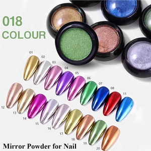 Poudre à ongles effet miroir, acrylique magique, pigment chromé pour ongles, non volant, vernis solide, vente en gros, effet brillant, poudre miroir pour ongles - Product Image 1