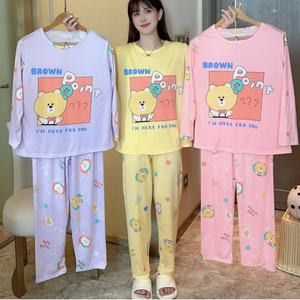Wholesale Long Sleeve Sleepwear Night Suits <strong>Piyama</strong> Lucu Daster Wanita Baju Tidur Korean Cute <strong>Pyjama</strong> Ladies Pajama for Women - Product Image 4