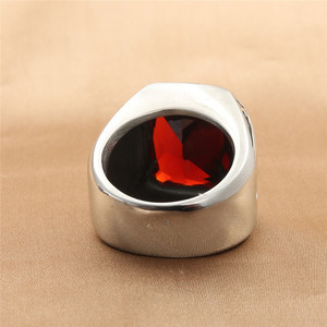 yunnique Men's Geometric <b>Titanium</b> Steel <b>Ring</b> Square Bezel Setting Retro Punk Style Multi Color Jewelry Gift - Product Image 2