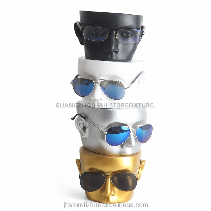 COPY - 2 Male Sunglass/Glasses Display Heads Custom Glass Mannequin Head for Sunglasses Display - High  main image 4
