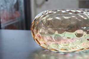 Fonte produttore di vetro <span class=keywords><strong>dorato</strong></span> ciotola <span class=keywords><strong>paralume</strong></span> con acqua colorata - Product Image 6