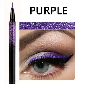 彩色眼线笔持久防水眼线笔免费样品闪光眼线笔紫色蓝色