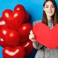 50 ballons en forme de cœur rouge de 10 pouces, ballons en latex gonflables, logo personnalisé, décoration pour la Saint-Valentin, mariage, fête, anniversaire
