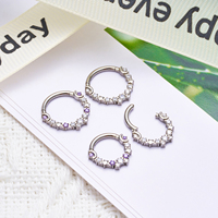 Anneau de nez articulé en titane G23 ASTM F136, piercing 16G, étoile, pour septum, oreille, segment, bijoux de corps