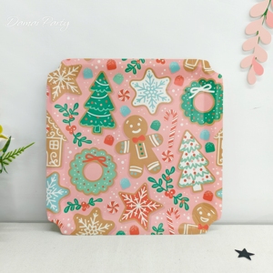 Decoraciones Navideñas DAMAI, Plato con Forma de Casita de Jengibre con Corona de Árbol, Vajilla Desechable, Platos, Vasos y Servilletas de Papel - Product Image 3