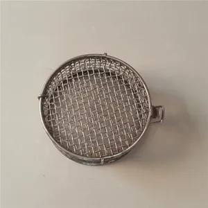 Stainless Steel Woven Wire Mesh Basket With Lockable Lid Round Wire Storage Basket Mesh