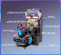 Simulateur de course automobile et moto à monnayeur, console d'arcade vidéo pour enfants, personnalisable en gros pour parcs d'attractions