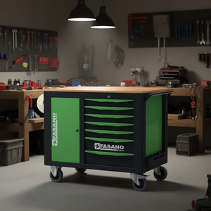 Fasano Tools Mobile Workbench 14 Drawer Rolling Cabinet <b>Workshop</b> <b>Storage</b> Unit - Product Image 3