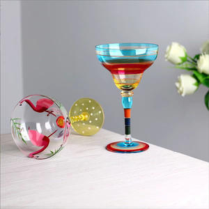Verre à champagne en cristal Margaret peint à la main de style nouveau 270 ml, gobelet coloré vintage, coupe à <span class=keywords><strong>martini</strong></span> pour la décoration de la maison et des festivals - Product Image 3