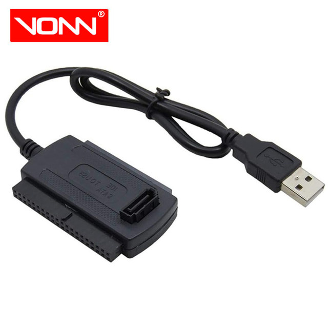 USB 2.0 SATA PATA IDE 3-in-1 Cable 2.5/3.5 Inch Solid State Drive Adapter Transmission Cable USB SATA Adapter Cable Computers
