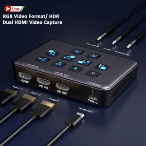 HDMI vídeo captura cartão usb 3,0 4K equipamentos gaming gravação ensino online dual hdmi vídeo captura cartões