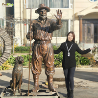 Célèbre statue en bronze personnalisée du Pêcheur et du Chien, technique de moulage