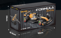 Modèle de voiture de course F1 McLaren Orange 1:8 en blocs de construction, 2120 pièces, transformable en avion, avec télécommande et éclairage