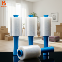 Film étirable YISHI, rouleau de 4 pouces, transparent, en LLDPE, 4x étirement, pour déménagement, emballage de meubles et scellage de cartons