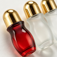Flacon cylindrique en verre rouge transparent de 30 ml et 50 ml pour huiles essentielles, avec sérigraphie, pour cosmétiques – Fabrication de contenants