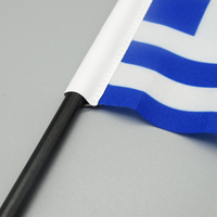 Drapeau de bureau de la Grèce en gros, 14x21cm, mini drapeau grec de table, base noire, support en plastique, décoration de bureau, drapeau national