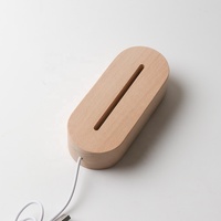 Gros bois led veilleuse base en bois 3d led lampe base pour 3D Illusion Night Light