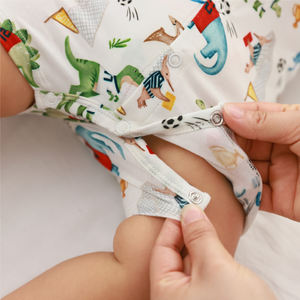 Pijamas de verano personalizados de bambú para bebé, peleles de bambú al por mayor, ropa de bebé, peleles para niños, ropa de bebé a granel - Product Image 4