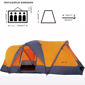 Luxe 1-4 personnes quatre saisons famille tente une chambre coupe-vent imperméable 190T Polyester PU enduit pour Camping en plein air Glamping - Product Image 4
