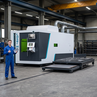 Découpeuse laser CNC 3 axes fermée homologuée CE 3000x1500mm, refroidie par eau, portes de sécurité à interverrouillage, table d'échange automatique LAS/PLT