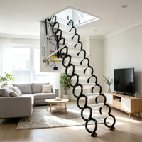 Échelle de grenier électrique entièrement automatique avec télécommande, hauteur 3,2 m, commande à un bouton, escalier de grenier dissimulé