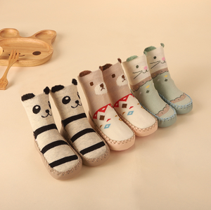 KTD-RTS003 mignon bébé robe chaussettes antidérapant doux équipage pantoufle <span class=keywords><strong>semelle</strong></span> en cuir tricoté respirant anti-dérapant RTS003 caractéristique jetable - Product Image 1