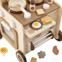 Marche-bébé en bois multifonctionnel Crystal Trending Eco Friendly avec blocs perlés pour l'éveil des tout-petits