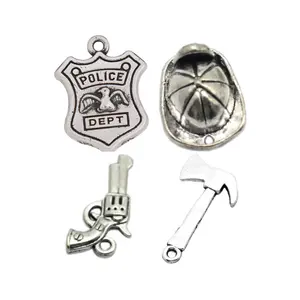 Medieval European Style Axe Armament Helmet Shield Antique Alloy Silver Charms for Bangle Making Pendants Beads