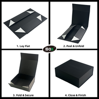 Boîte en papier magnétique pliable écologique FUSSEN avec logo personnalisé et insert en mousse pour emballage de faux ongles et produits de beauté